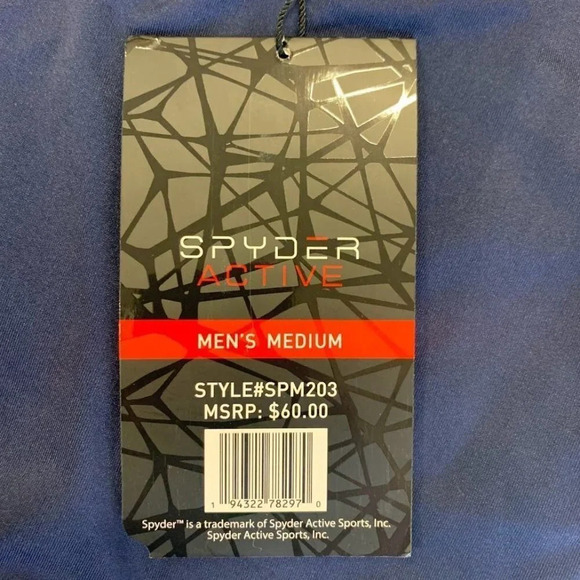 Spyder Men's Breathable Quick Dry Stretch SPM203 Athletic T-Shirt Size M‎ NWT - Picture 8 of 12